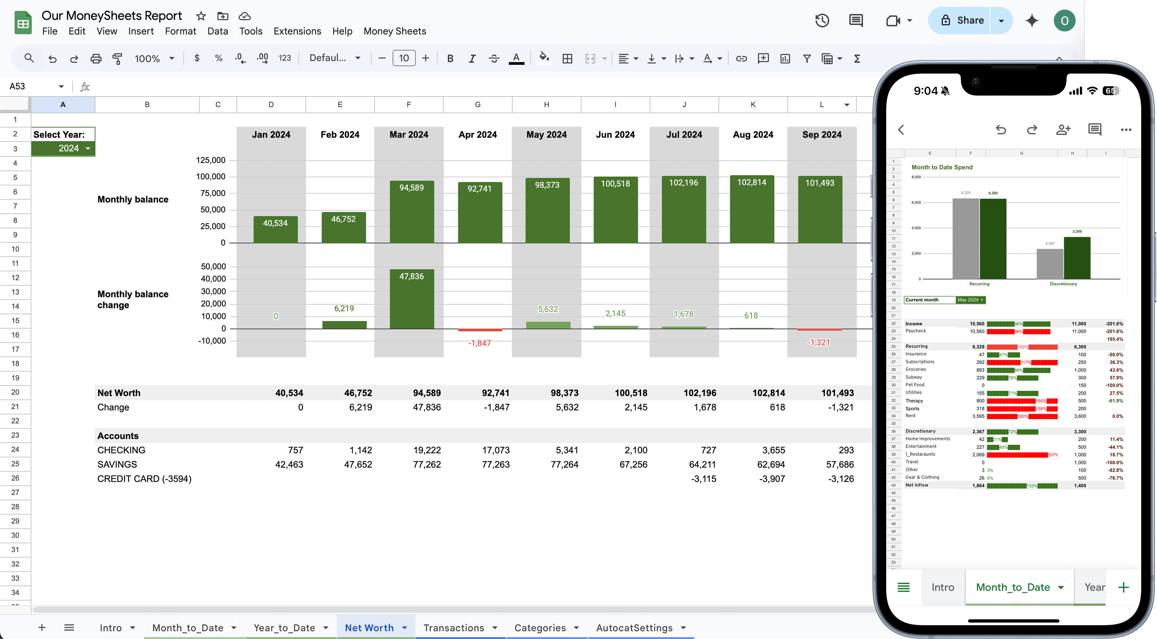 MoneySheets Product Screenshot